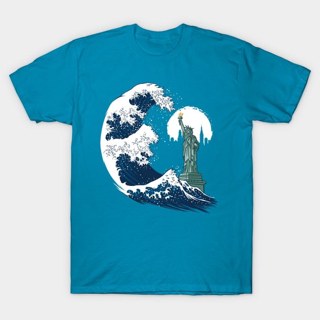 Tsunami in New York T-Shirt by albertocubatas